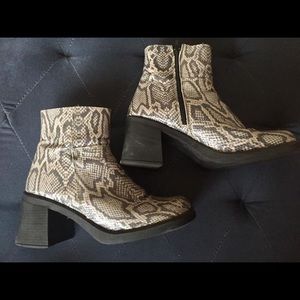 Steve Madden snakeskin ankle boots